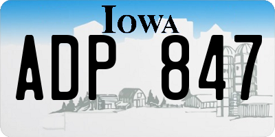 IA license plate ADP847