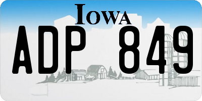 IA license plate ADP849