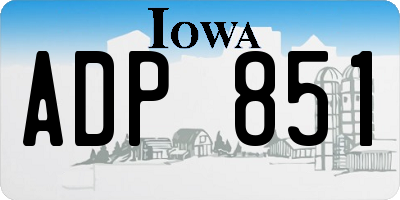 IA license plate ADP851
