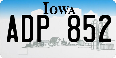 IA license plate ADP852