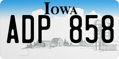 IA license plate ADP858