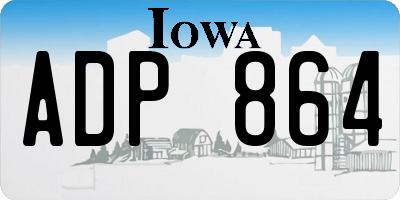 IA license plate ADP864