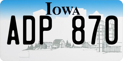 IA license plate ADP870