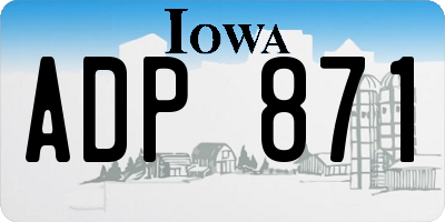 IA license plate ADP871