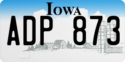 IA license plate ADP873