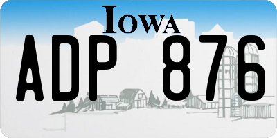 IA license plate ADP876