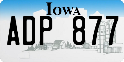 IA license plate ADP877
