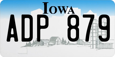IA license plate ADP879