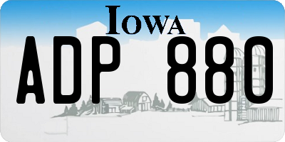 IA license plate ADP880