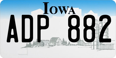 IA license plate ADP882