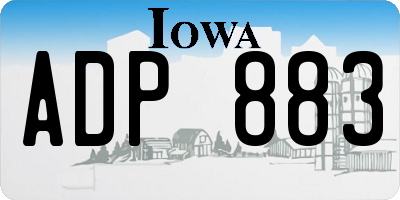 IA license plate ADP883