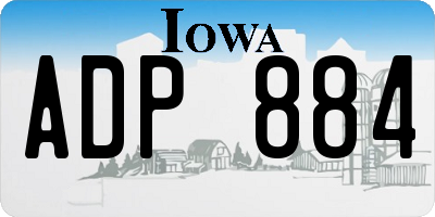 IA license plate ADP884
