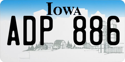 IA license plate ADP886