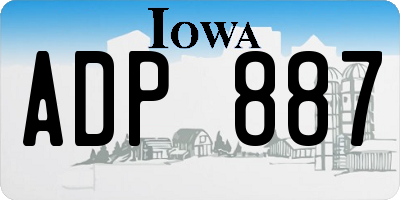 IA license plate ADP887