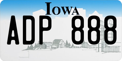 IA license plate ADP888