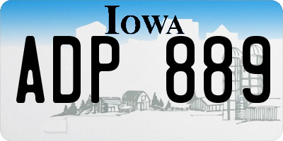 IA license plate ADP889