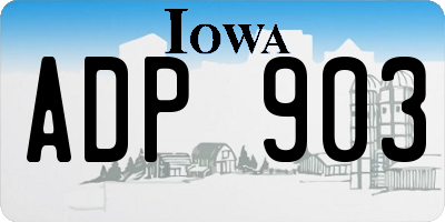 IA license plate ADP903