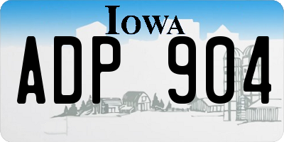 IA license plate ADP904
