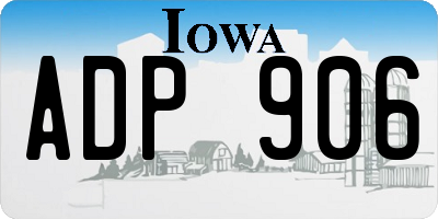 IA license plate ADP906