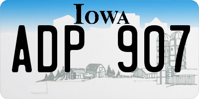 IA license plate ADP907