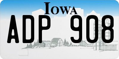 IA license plate ADP908