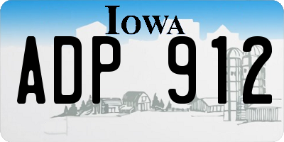 IA license plate ADP912