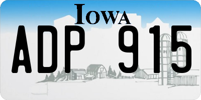 IA license plate ADP915
