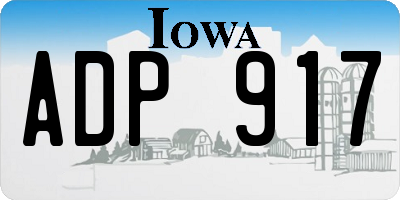 IA license plate ADP917