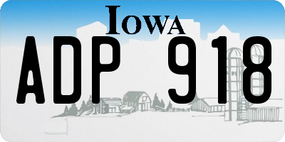 IA license plate ADP918