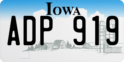 IA license plate ADP919