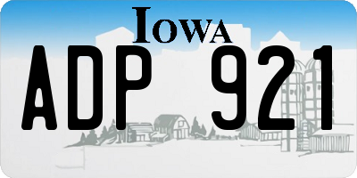 IA license plate ADP921
