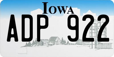 IA license plate ADP922