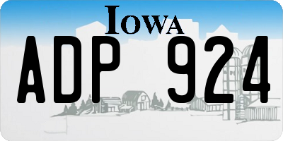 IA license plate ADP924