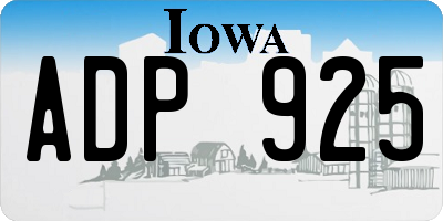IA license plate ADP925