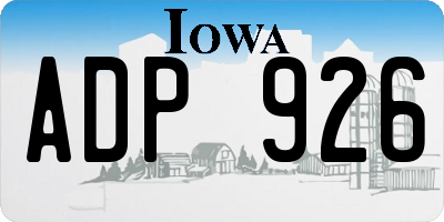 IA license plate ADP926