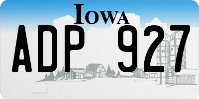 IA license plate ADP927