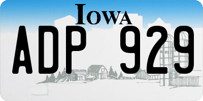 IA license plate ADP929