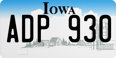 IA license plate ADP930