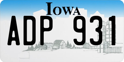 IA license plate ADP931