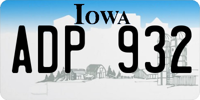 IA license plate ADP932
