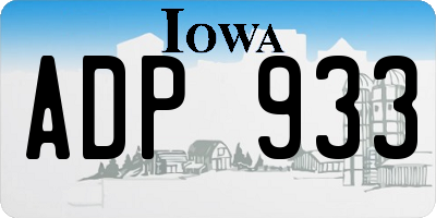 IA license plate ADP933