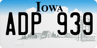 IA license plate ADP939