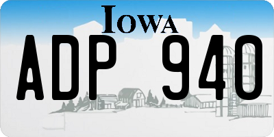 IA license plate ADP940
