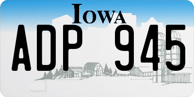 IA license plate ADP945