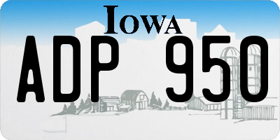 IA license plate ADP950