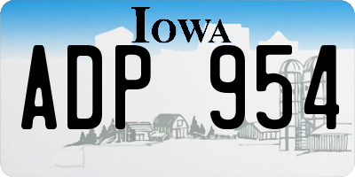 IA license plate ADP954