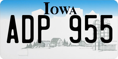 IA license plate ADP955