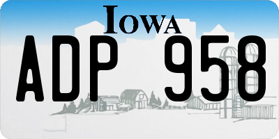 IA license plate ADP958