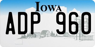 IA license plate ADP960