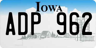 IA license plate ADP962